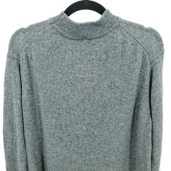 Muji 100% Wool Mock Neck Relaxed Fit Midi Sweater Dress L Gray - Picture 10 of 16